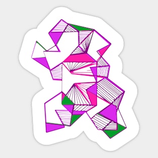 Geometric abstract pop pink green Sticker